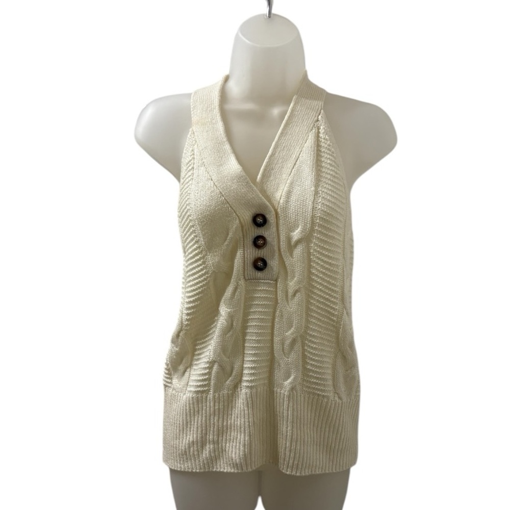 Marled Reunited Clothing Cable Knit Halter Sweater L - Picture 2 of 7